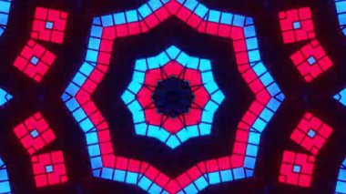 Renkli simetriyle gezgin kaleydoskop hareketi