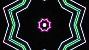 Renkli simetriyle gezgin kaleydoskop hareketi