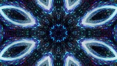 Renkli simetriyle gezgin kaleydoskop hareketi