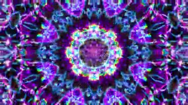 Renkli simetriyle gezgin kaleydoskop hareketi