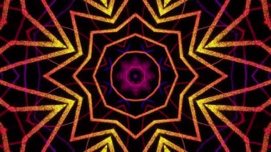 Renkli simetriyle gezgin kaleydoskop hareketi