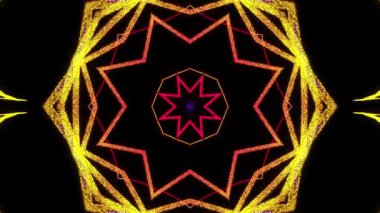 Renkli simetriyle gezgin kaleydoskop hareketi