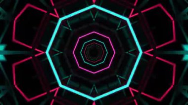 Kusursuz Neon Cyberpunk VJ Arkaplan Döngüsü, Canlı Gösteriler ve DJ 'ler için Soyut Hareket Görseli