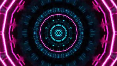 Kusursuz Neon Cyberpunk VJ Arkaplan Döngüsü, Canlı Gösteriler ve DJ 'ler için Soyut Hareket Görseli