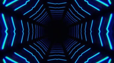 Kusursuz Neon Cyberpunk VJ Arkaplan Döngüsü, Canlı Gösteriler ve DJ 'ler için Soyut Hareket Görseli