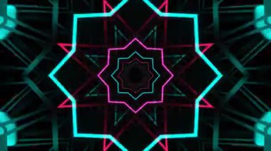 Kusursuz Neon Cyberpunk VJ Arkaplan Döngüsü, Canlı Gösteriler ve DJ 'ler için Soyut Hareket Görseli