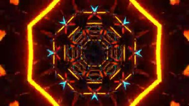 Kusursuz Neon Cyberpunk VJ Arkaplan Döngüsü, Canlı Gösteriler ve DJ 'ler için Soyut Hareket Görseli