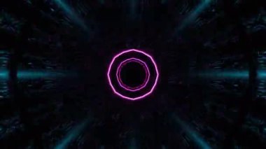 Kusursuz Neon Cyberpunk VJ Arkaplan Döngüsü, Canlı Gösteriler ve DJ 'ler için Soyut Hareket Görseli