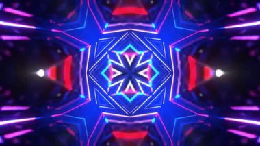 Gelecekçi Siberpunk VJ Döngü Neon Tüneli Girdabı ve Arıza Parçacıkları