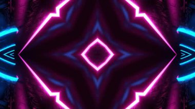 Gelecekçi Siberpunk VJ Döngü Neon Tüneli Girdabı ve Arıza Parçacıkları