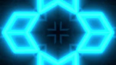 Gelecekçi Siberpunk VJ Döngü Neon Tüneli Girdabı ve Arıza Parçacıkları