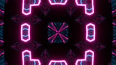 Gelecekçi Siberpunk VJ Döngü Neon Tüneli Girdabı ve Arıza Parçacıkları