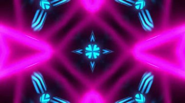 Gelecekçi Siberpunk VJ Döngü Neon Tüneli Girdabı ve Arıza Parçacıkları