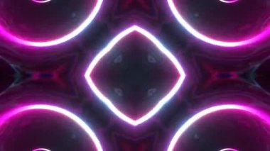 Gelecekçi Siberpunk VJ Döngü Neon Tüneli Girdabı ve Arıza Parçacıkları