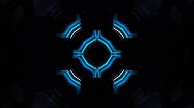 Gelecekçi Siberpunk VJ Döngü Neon Tüneli Girdabı ve Arıza Parçacıkları