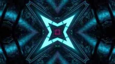 Gelecekçi Siberpunk VJ Döngü Neon Tüneli Girdabı ve Arıza Parçacıkları