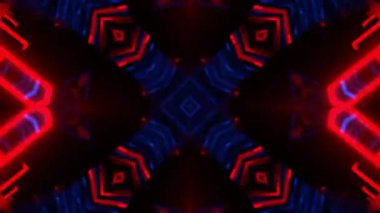 Gelecekçi Siberpunk VJ Döngü Neon Tüneli Girdabı ve Arıza Parçacıkları