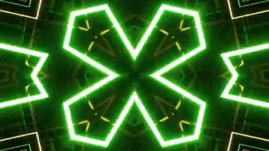 Gelecekçi Siberpunk VJ Döngü Neon Tüneli Girdabı ve Arıza Parçacıkları