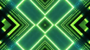 Gelecekçi Siberpunk VJ Döngü Neon Tüneli Girdabı ve Arıza Parçacıkları