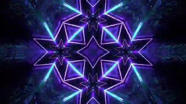 Gelecekçi Siberpunk VJ Döngü Neon Tüneli Girdabı ve Arıza Parçacıkları