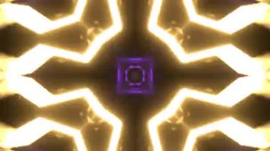 Gelecekçi Siberpunk VJ Döngü Neon Tüneli Girdabı ve Arıza Parçacıkları