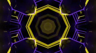 Gelecekçi Siberpunk VJ Döngü Neon Tüneli Girdabı ve Arıza Parçacıkları