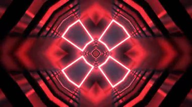 Gelecekçi Siberpunk VJ Döngü Neon Tüneli Girdabı ve Arıza Parçacıkları