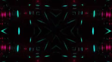 Gelecekçi Siberpunk VJ Döngü Neon Tüneli Girdabı ve Arıza Parçacıkları