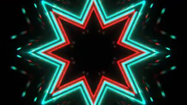 Gelecekçi Siberpunk VJ Döngü Neon Tüneli Girdabı ve Arıza Parçacıkları