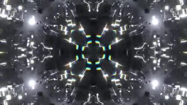 Gelecekçi Siberpunk VJ Döngü Neon Tüneli Girdabı ve Arıza Parçacıkları