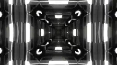 Gelecekçi Siberpunk VJ Döngü Neon Tüneli Girdabı ve Arıza Parçacıkları