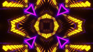 Gelecekçi Siberpunk VJ Döngü Neon Tüneli Girdabı ve Arıza Parçacıkları