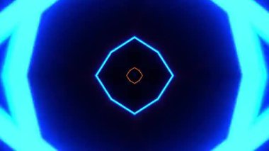 Gelecekçi Siberpunk VJ Döngü Neon Tüneli Girdabı ve Arıza Parçacıkları