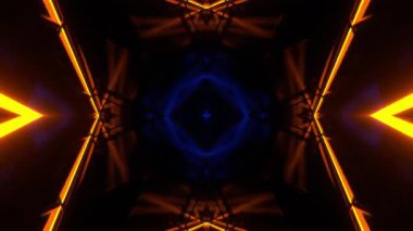 Gelecekçi Siberpunk VJ Döngü Neon Tüneli Girdabı ve Arıza Parçacıkları