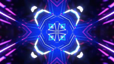 Gelecekçi Siberpunk VJ Döngü Neon Tüneli Girdabı ve Arıza Parçacıkları