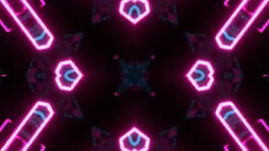 Gelecekçi Siberpunk VJ Döngü Neon Tüneli Girdabı ve Arıza Parçacıkları