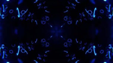 Gelecekçi Siberpunk VJ Döngü Neon Tüneli Girdabı ve Arıza Parçacıkları