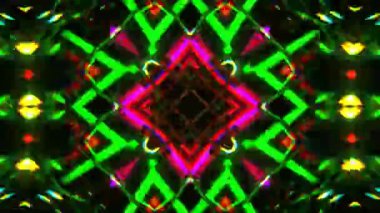 Gelecekçi Siberpunk VJ Döngü Neon Tüneli Girdabı ve Arıza Parçacıkları