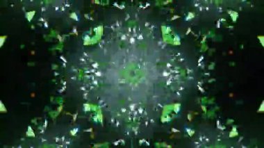 Gelecekçi Siberpunk VJ Döngü Neon Tüneli Girdabı ve Arıza Parçacıkları