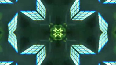 Gelecekçi Siberpunk VJ Döngü Neon Tüneli Girdabı ve Arıza Parçacıkları