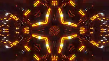 Gelecekçi Siberpunk VJ Döngü Neon Tüneli Girdabı ve Arıza Parçacıkları