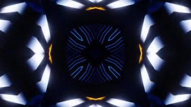 Gelecekçi Siberpunk VJ Döngü Neon Tüneli Girdabı ve Arıza Parçacıkları