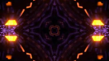 Gelecekçi Siberpunk VJ Döngü Neon Tüneli Girdabı ve Arıza Parçacıkları