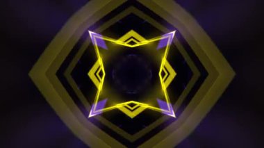 Gelecekçi Siberpunk VJ Döngü Neon Tüneli Girdabı ve Arıza Parçacıkları