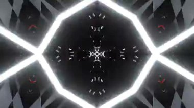 Gelecekçi Siberpunk VJ Döngü Neon Tüneli Girdabı ve Arıza Parçacıkları