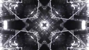 Gelecekçi Siberpunk VJ Döngü Neon Tüneli Girdabı ve Arıza Parçacıkları