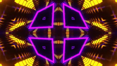 Gelecekçi Siberpunk VJ Döngü Neon Tüneli Girdabı ve Arıza Parçacıkları