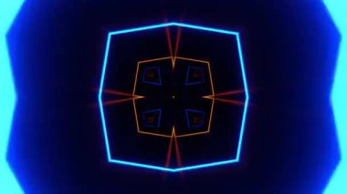 Gelecekçi Siberpunk VJ Döngü Neon Tüneli Girdabı ve Arıza Parçacıkları