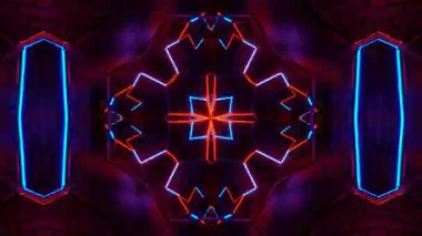 Gelecekçi Siberpunk VJ Döngü Neon Tüneli Girdabı ve Arıza Parçacıkları