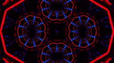 Gelecekçi Siberpunk VJ Döngü Neon Tüneli Girdabı ve Arıza Parçacıkları